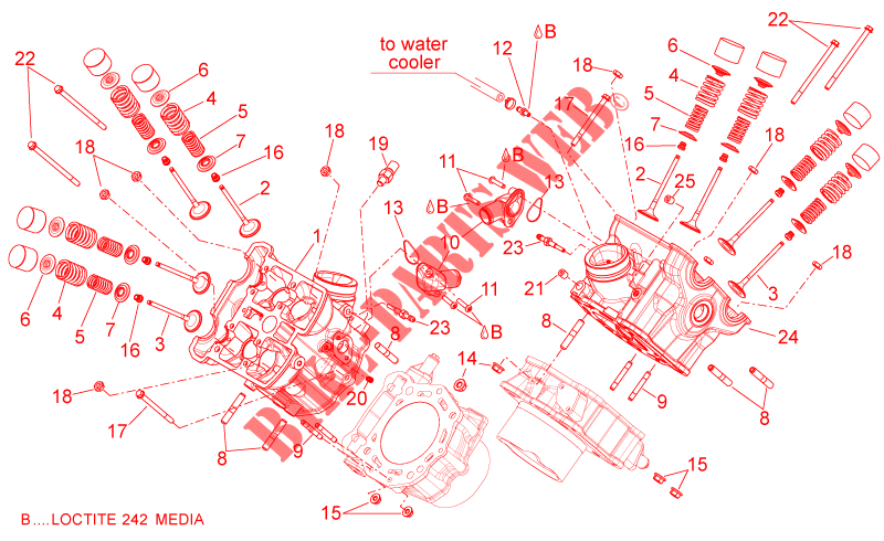 Cylinder head   valves para Aprilia Dorsoduro ABS 2016