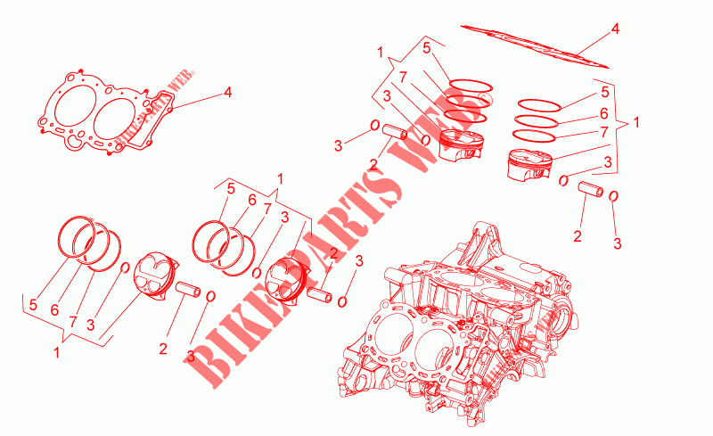 Cylinder   Piston para Aprilia Tuono V4 1100 RR E4 ABS 2017