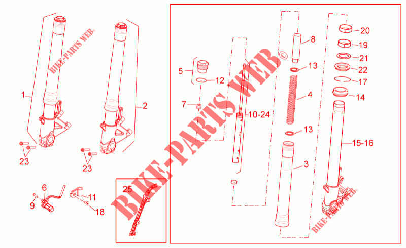 Front fork para Aprilia Tuono V4 1100 RR E4 ABS 2017