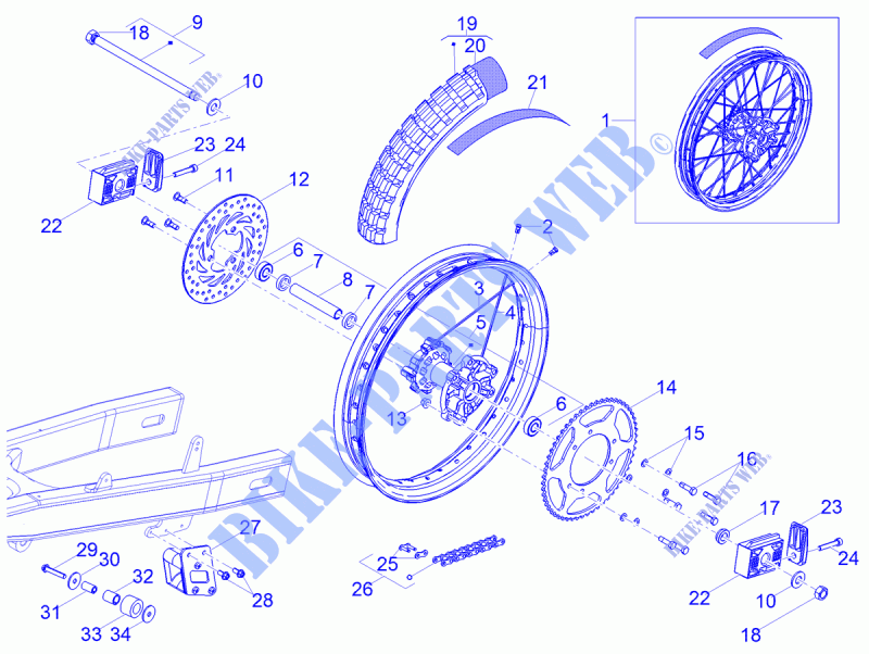 Rear wheel para Aprilia RX 50 Factory E4 2018
