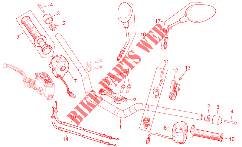 Handlebar   Controls para Aprilia NA Mana GT 2013