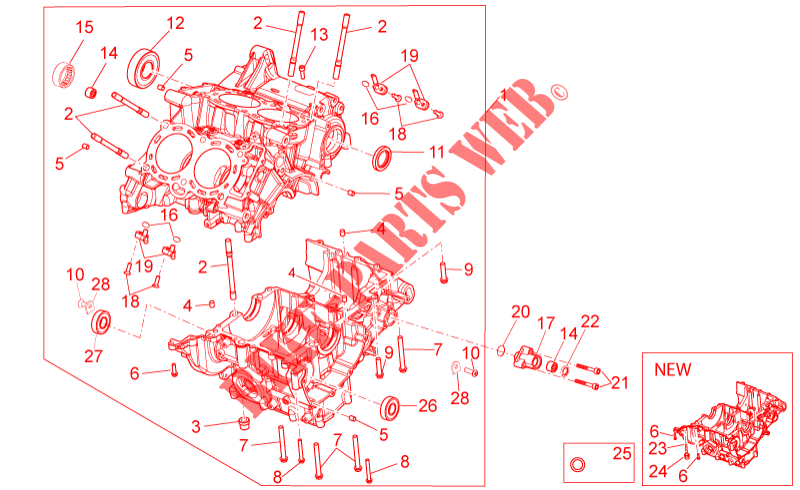 Crank case I para Aprilia RSV4 1000 APRC Factory STD - SE 2012