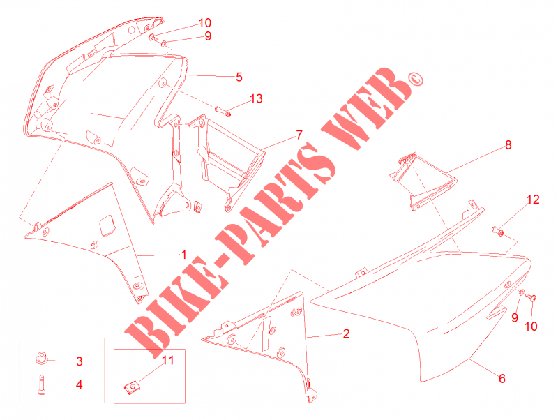 Side fairing para Aprilia RSV4 1000 Racing Factory L.E 2015