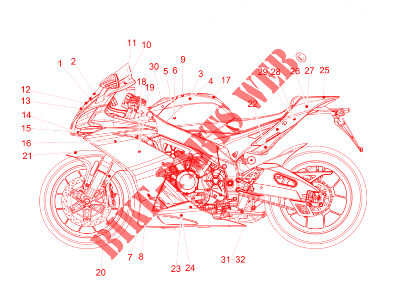Decal para Aprilia RSV4 1000 RR Racer Pack 2015