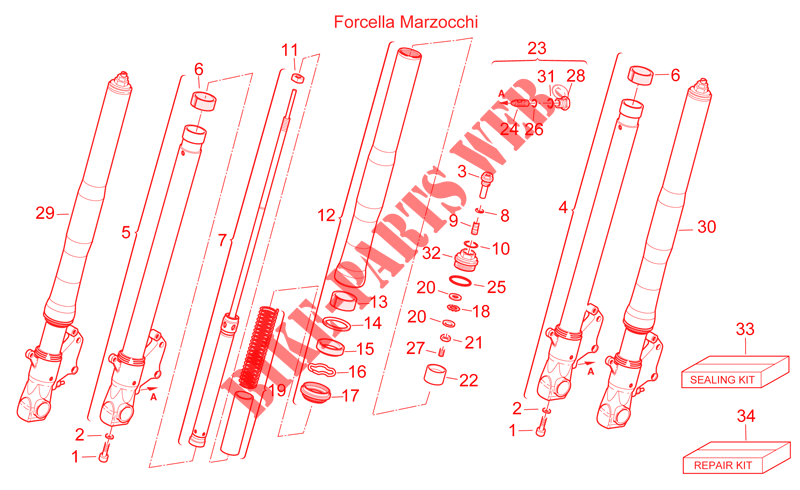 Front fork III para Aprilia SL Falco 2001
