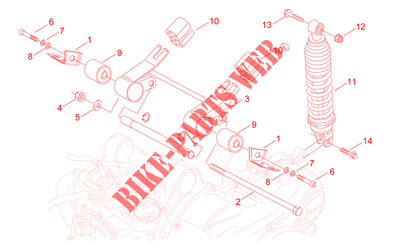 Connecting rod and shock absorber para Aprilia Sonic H2O 2003