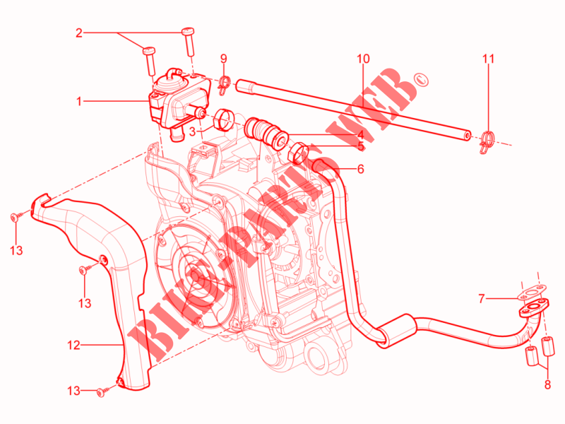 Caixa do ar secundário para Aprilia SR Motard 4T E3 2014