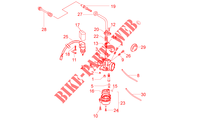 Componentes do carburador para Aprilia SR Motard 2T E3 2013