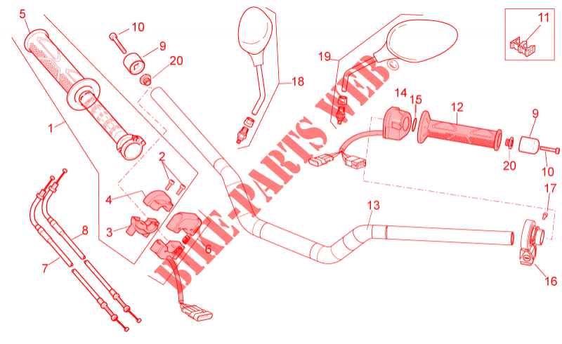 Handlebar   Controls para Aprilia Tuono V4 R APRC ABS 2014